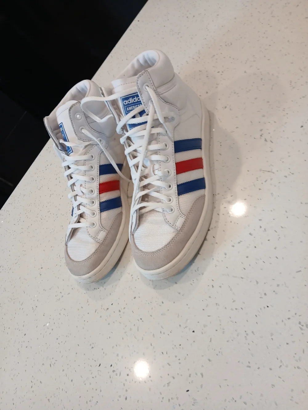 Size 11 - Adidas Americana High White Royal Scarlet
